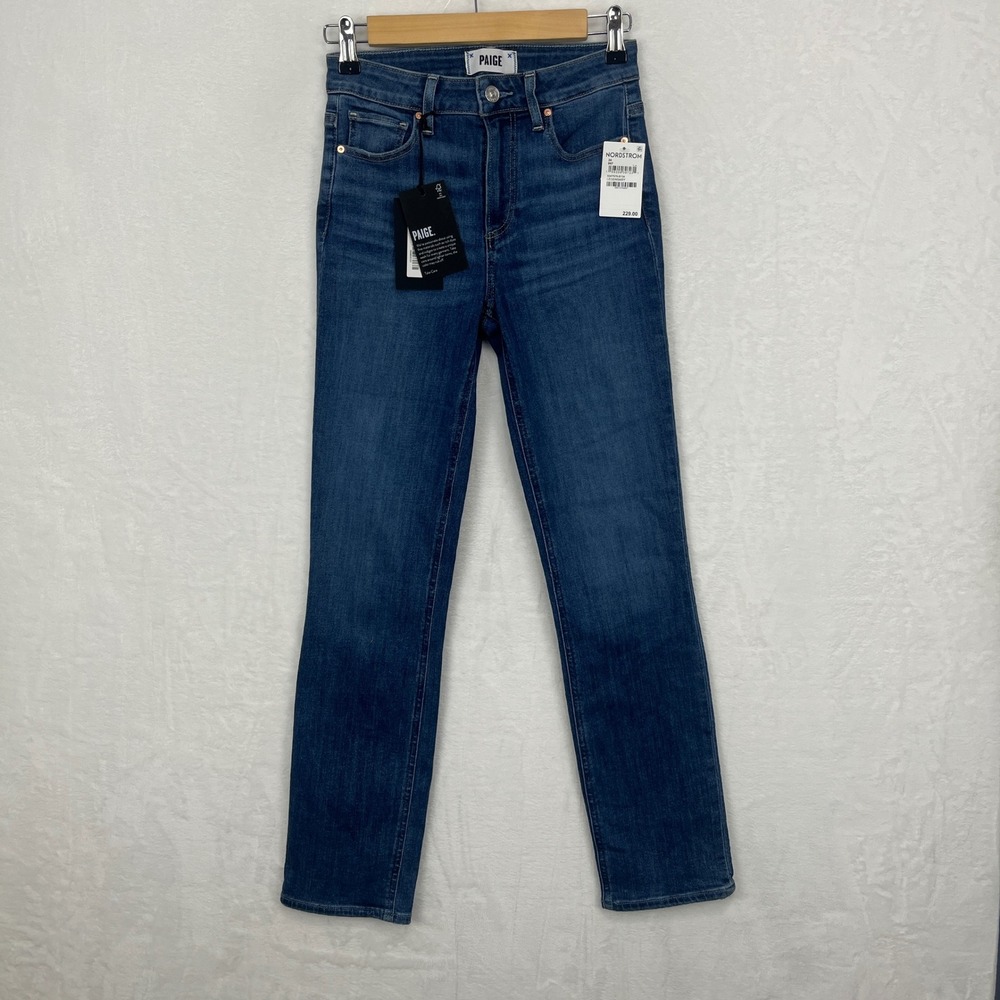 PAIGE Jeans Cindy High Rise Straight Ankle‎ Women's sz 24 Blue Legendary NWT